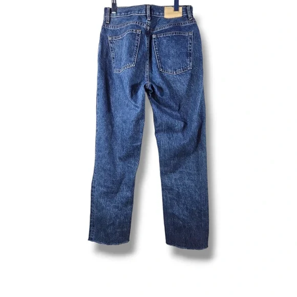 EUC Everlane The Cheeky Mid-Rise Cotton Raw Hem Jeans Sz. 25x26 Washed Midnight - Picture 3 of 11